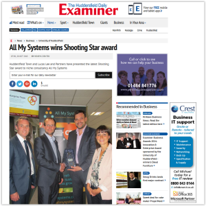 All My Systems wins Shooting Stars Award